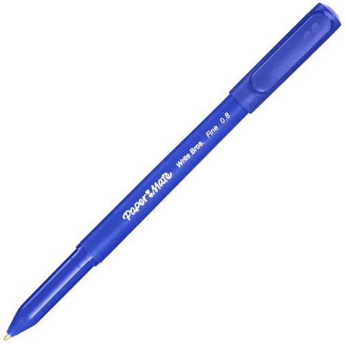 Paper Mate Write Bros. Ballpoint Pen, Fine 0.8 mm, Blue Ink/Barrel ...