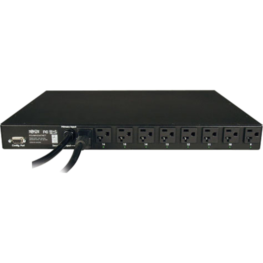 Tripp Lite by Eaton PDU 1.9kW Single-Phase Switched Automatic Transfer Switch PDU 2 120V L5-20P / 5-20P Inputs 16 5-15/20R Outputs 1U TAA