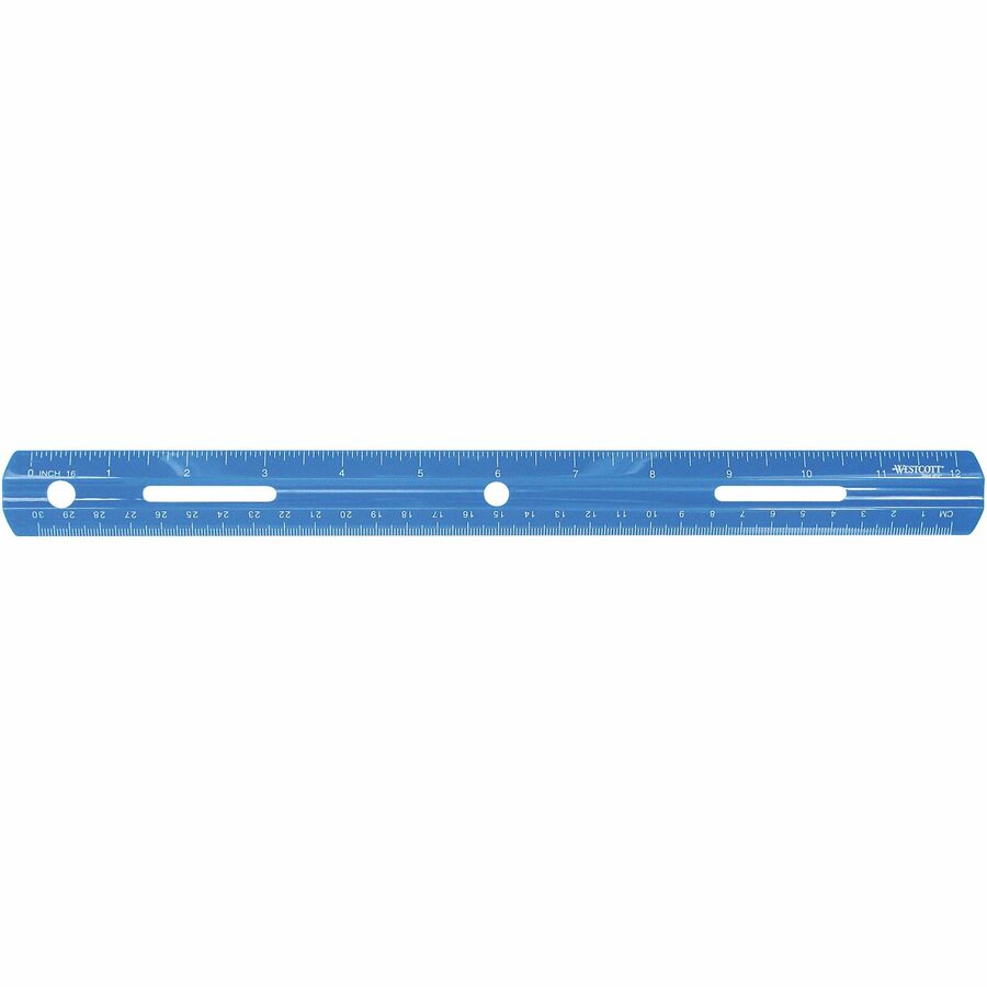 Westcott - Westcott 12 Hole Punched Wood Ruler English and Metric