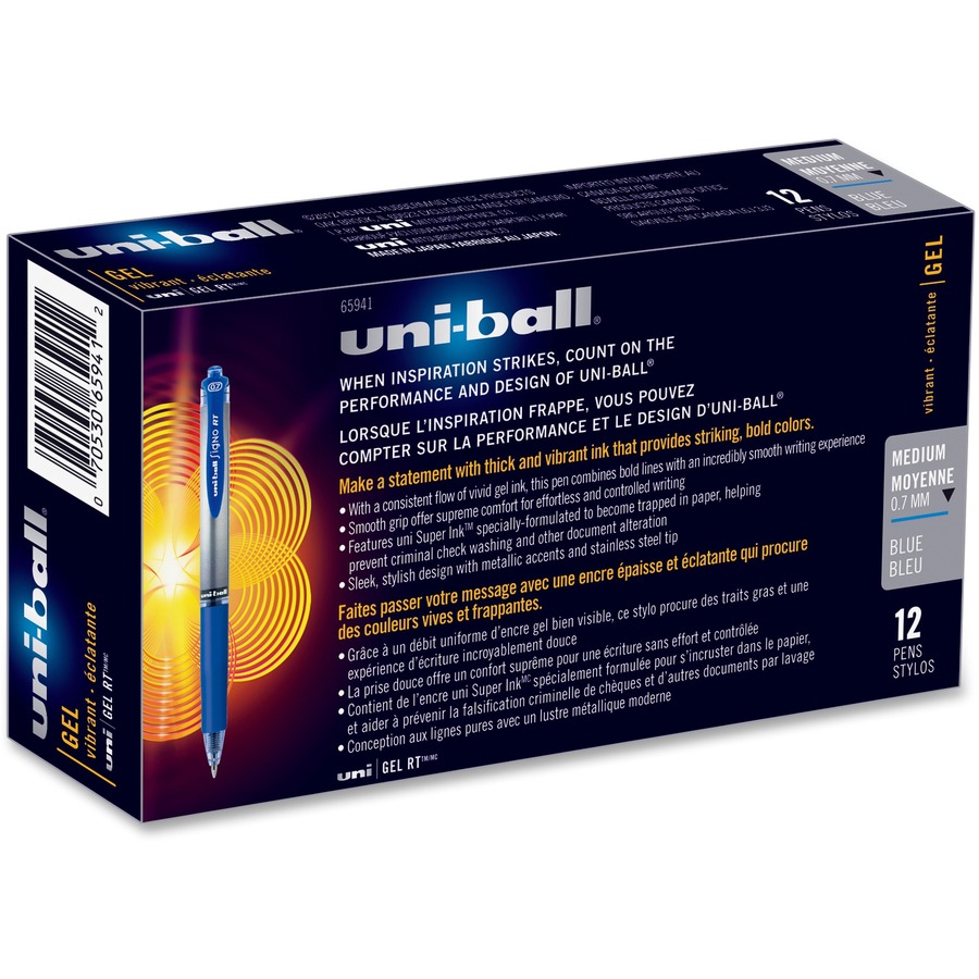 Stylo à bille roulante r&eacute;tractable Gel RT - uniball&trade;