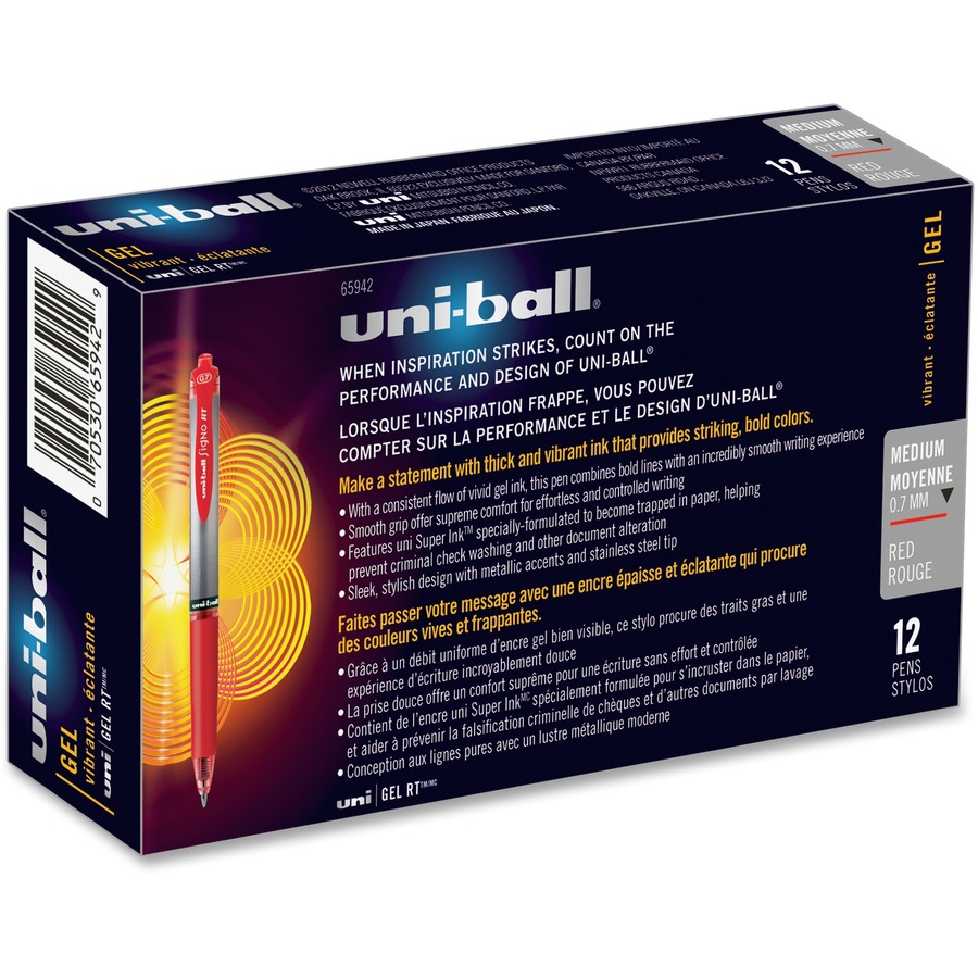 Stylo à bille roulante r&eacute;tractable Gel RT - uniball&trade;