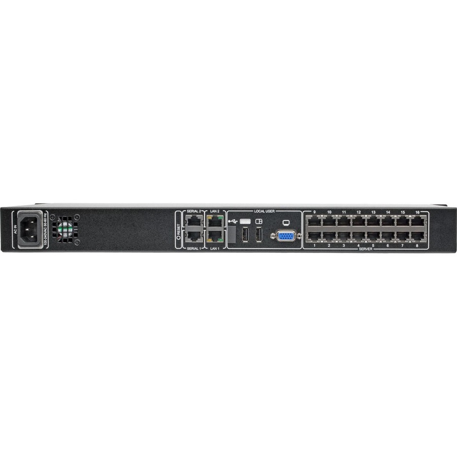 Tripp Lite by Eaton NetCommander 16-Port Cat5 KVM over IP Switch - 1 Remote + 1 Local User 1U Rack-Mount