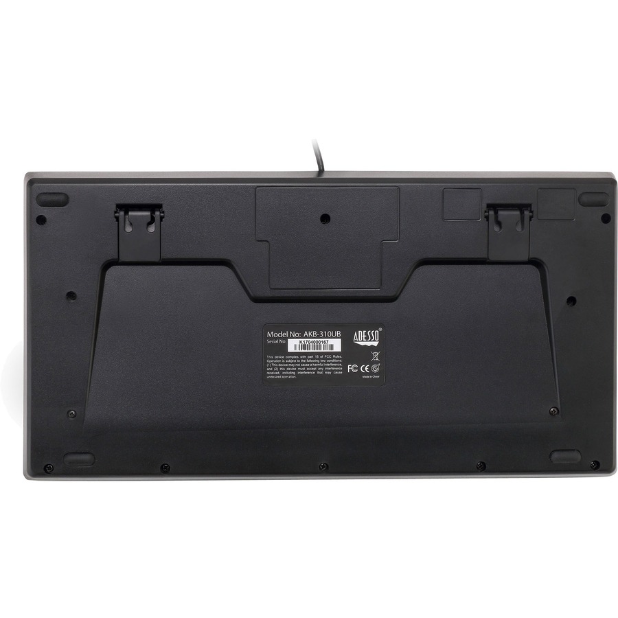 Adesso AKB-310UB Mini Trackball Keyboard - USB - 87 Keys - Black