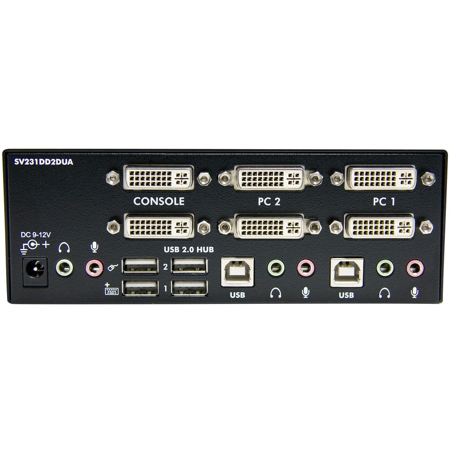StarTech.com 2 Port Dual DVI USB KVM Switch w/ Audio & USB Hub