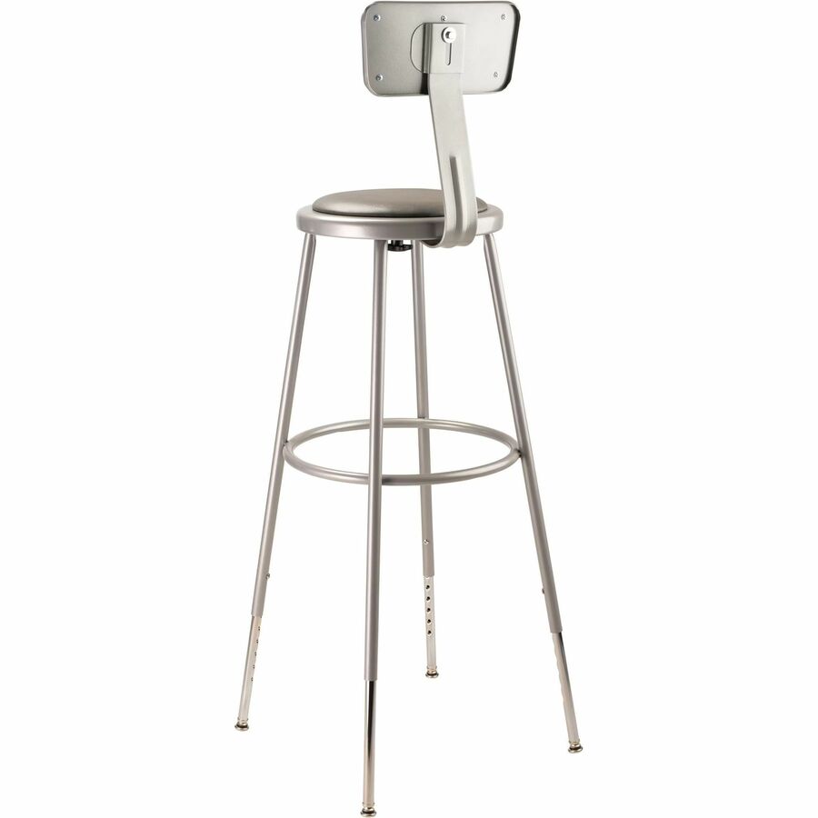 National Public Seating 6400 Series Heavy-Duty Padded Stools - Gray Seat Color - Vinyl, Medium Density Fiber (MDF), Plush Seat Material - Gray Frame Color - Steel Frame Material - Four-legged Base - Steel - 1 Each 7
