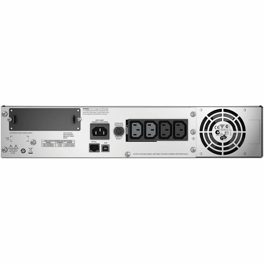 APC Smart-UPS, Line Interactive, 1500VA, Rackmount 2U, 230V, 4x IEC C13 outlets, SmartSlot, AVR, LCD
