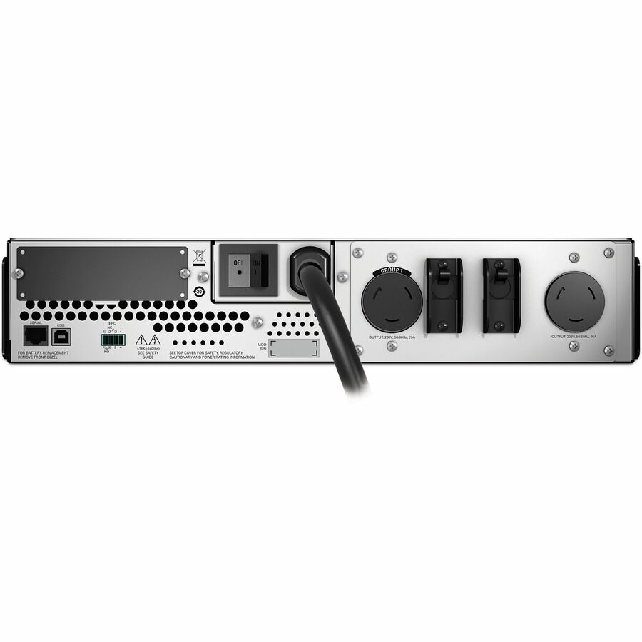 APC Smart-UPS, Line Interactive, 3kVA, Rackmount 2U, 208V, 2x NEMA L6-20R outlets, SmartSlot, AVR, LCD