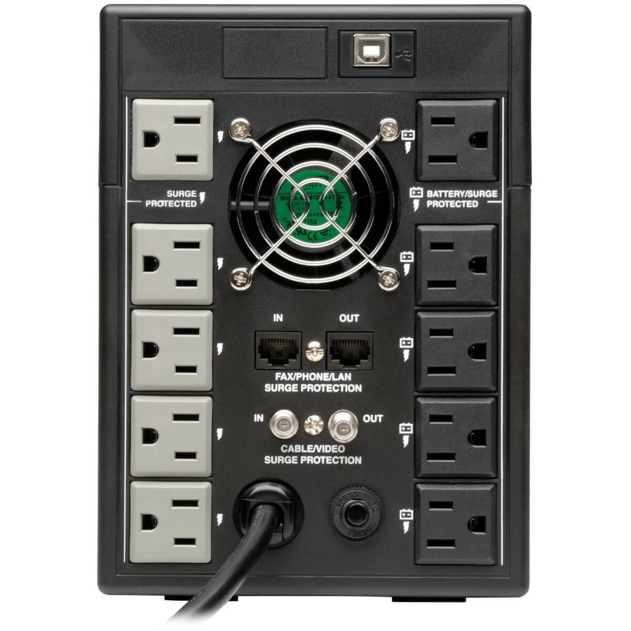 Picture of Tripp Lite by Eaton OmniSmart 1500VA 810W 120V Line-Interactive UPS - 10 Outlets, AVR, USB, LCD, Tower - Battery Backup