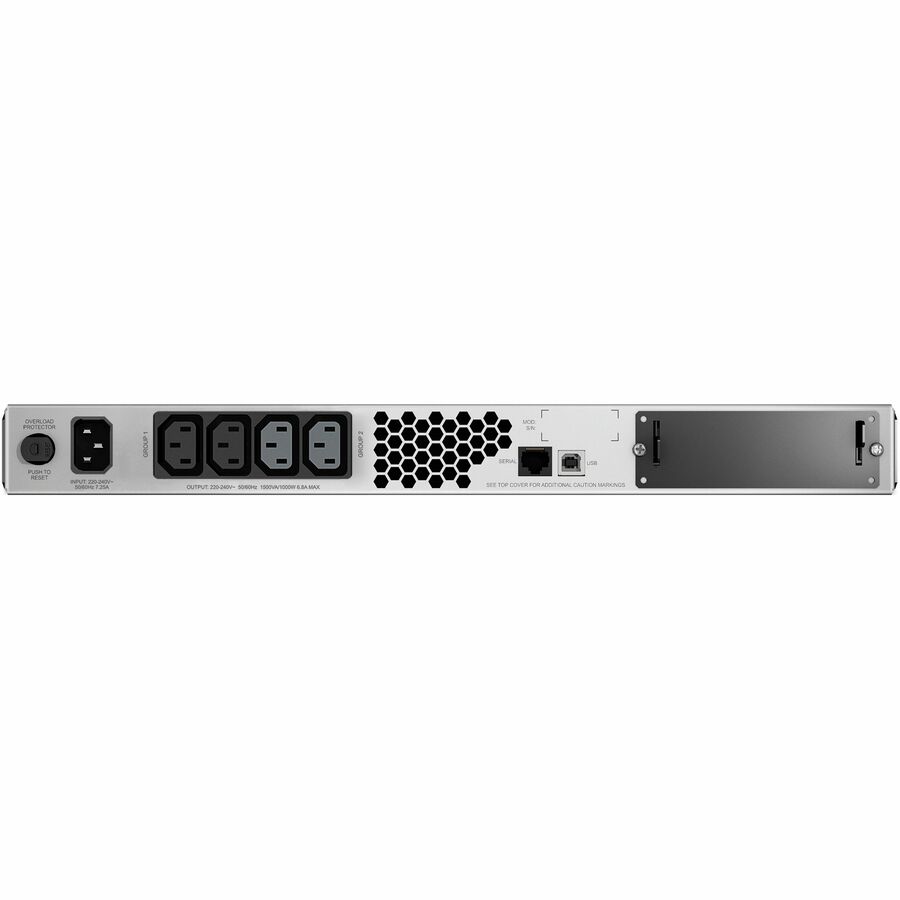 APC Smart-UPS, Line Interactive, 1500VA, Rackmount 1U, 230V, 4x IEC C13 outlets, SmartSlot, AVR, LCD