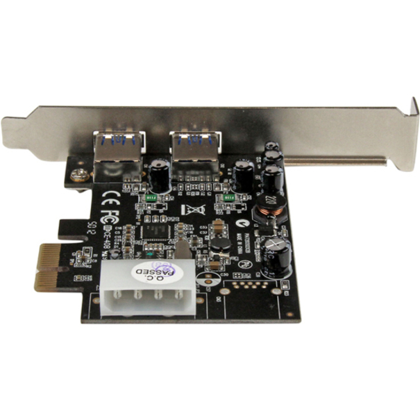StarTech 2 Port PCI Express (PCIe) SuperSpeed USB 3.0 Card Adapter with UASP - 5Gbps - LP4 Power