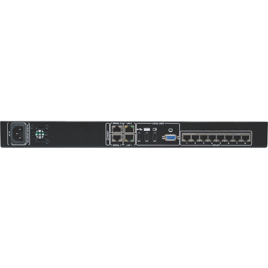 Tripp Lite by Eaton NetCommander 8-Port Cat5 KVM over IP Switch - 1 Remote + 1 Local User 1U Rack-Mount