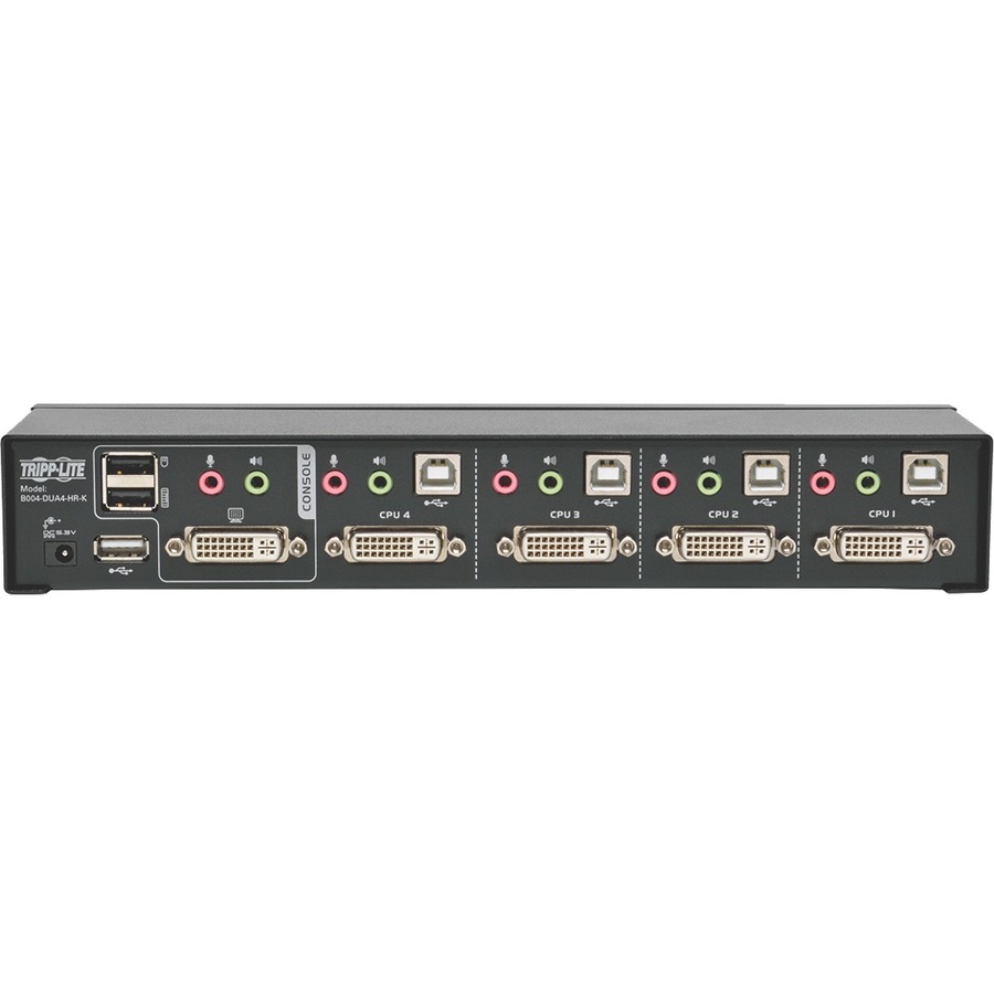 Tripp Lite by Eaton KVM Switch 4-Port DVI Dual-Link / USB w/ Audio & 4x 6ft Cables