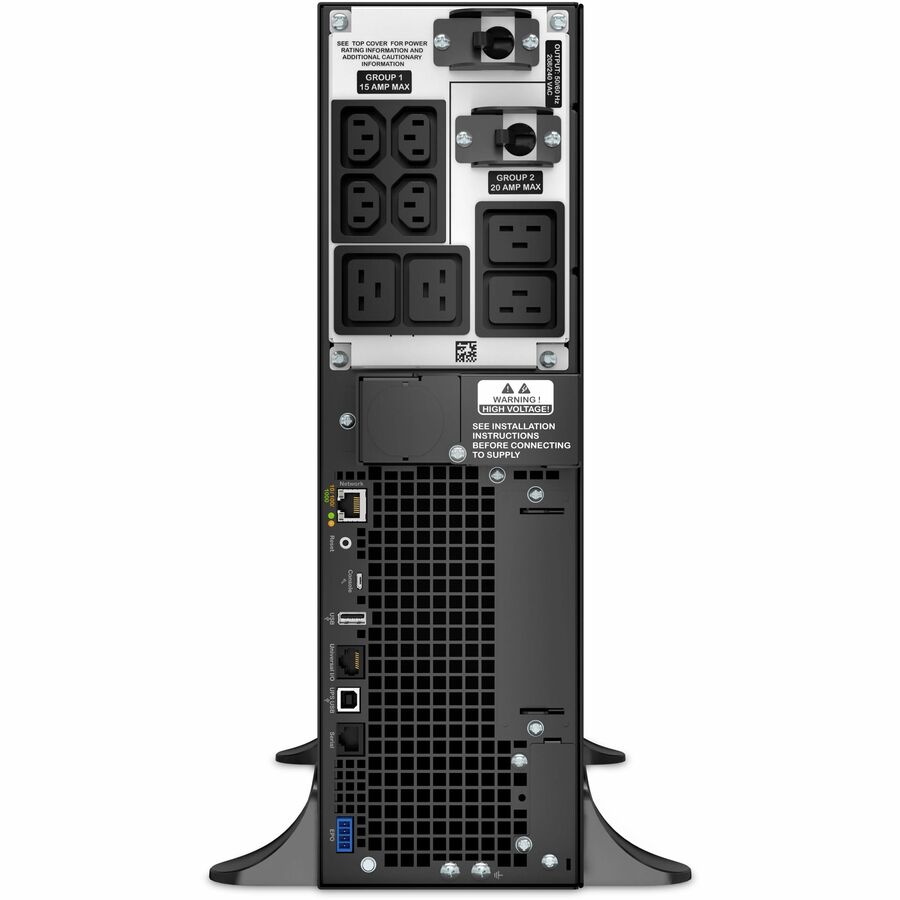 APC Smart-UPS On-Line, 5kVA, Tower, 208V, 4x C13+4x C19 IEC outlets, Network Card+SmartSlot, Extended runtime, W/O rail kit