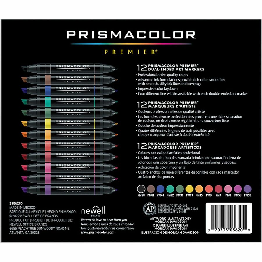 Prismacolor Premier Fine Art Marker Set 12 Colors Primary