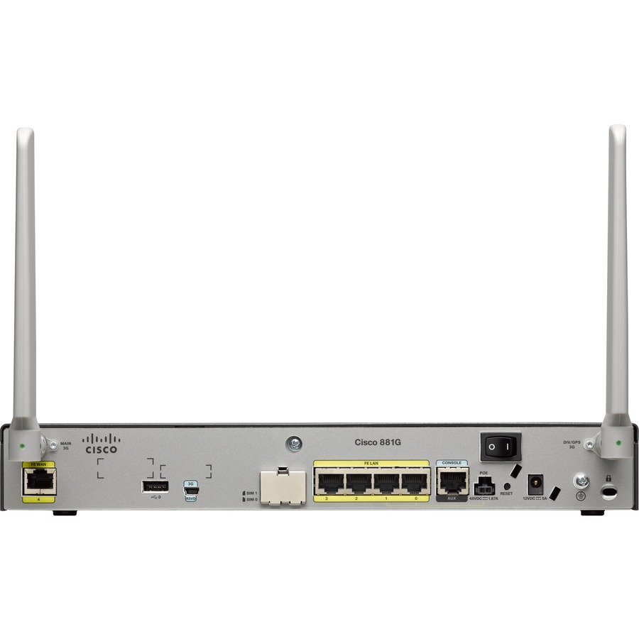 Cisco C881 Router - Refurbished - 5 Ports - Management Port - Fast Ethernet - Desktop - 1 Year