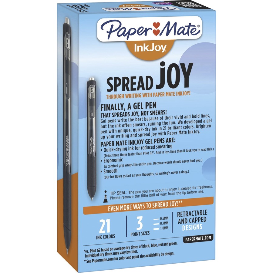 Paper Mate Inkjoy Gel Periwinkle Medium Point 0.7 mm Retractable Gel Pen (  Periwinkle Gel Ink)