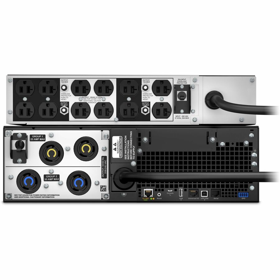 APC Smart-UPS On-Line, 5kVA, Rackmount 5U, 208V, 12 5-20R+2 L6-20R+2 L6-30R NEMA, Network Card+SmartSlot, W/ rail kit, W/ transformer 208V to 120V