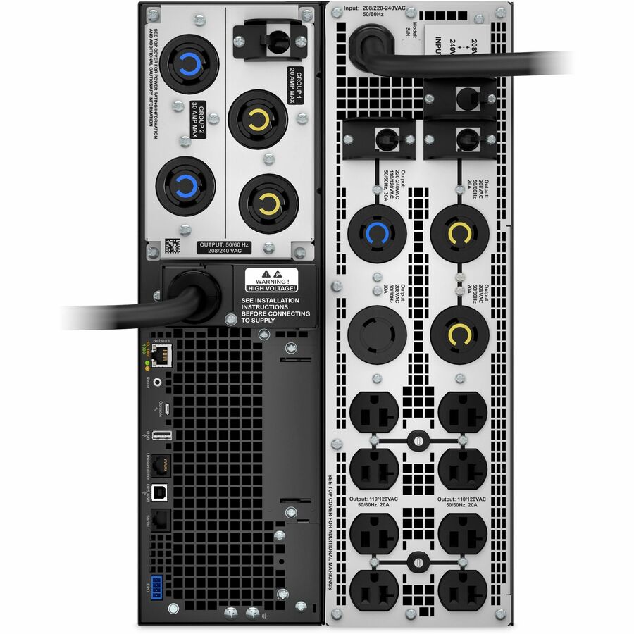 APC Smart-UPS SRT 5kVA, 208V, Tower w/o kit, 8x 5-20R, 4x L6-20R, 2x L6-30R, 1x L14-30R NEMA, w/transfo 208/240V to 120V