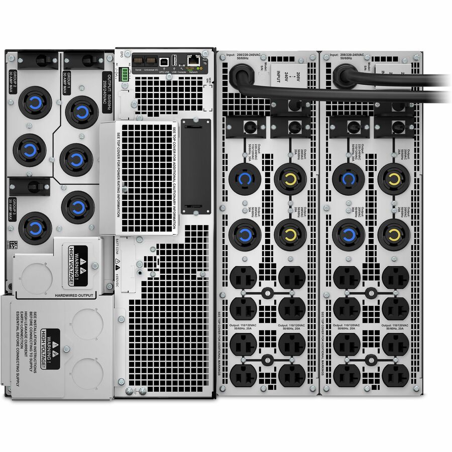 APC Smart-UPS On-Line, 10kVA/10kW, Tower, 208V, 16x 5-20R+4x L6-20R+6x L6-30R+2x L14-30R NEMA, NMC+SmartSlot,W/2 transformer 208V to 120V,W/O rail kit