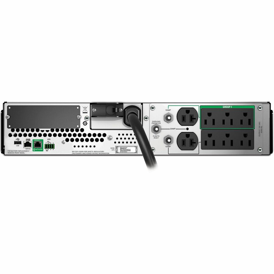 APC Smart-UPS, Line Interactive, 3kVA, Rackmount 2U, 120V, 6x NEMA 5-15R+2x NEMA 5-20R outlets, SmartConnect Port+SmartSlot, AVR, LCD