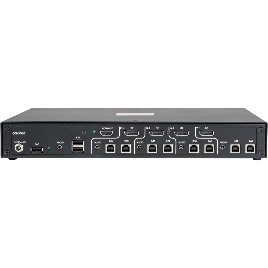 Tripp Lite by Eaton Secure KVM Switch 4-Port HDMI to DisplayPort 4K NIAP PP3.0 Certified Audio CAC Single Monitor TAA