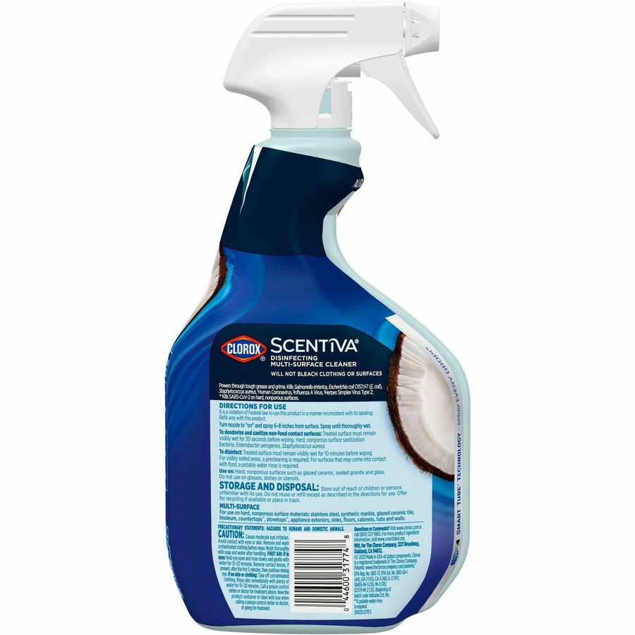 Clorox® Scentiva® Multi Surface Cleaner, Spray Bottle, Bleach Free, Pacific  Breeze & Coconut, 32 Ounces, Multi-Purpose