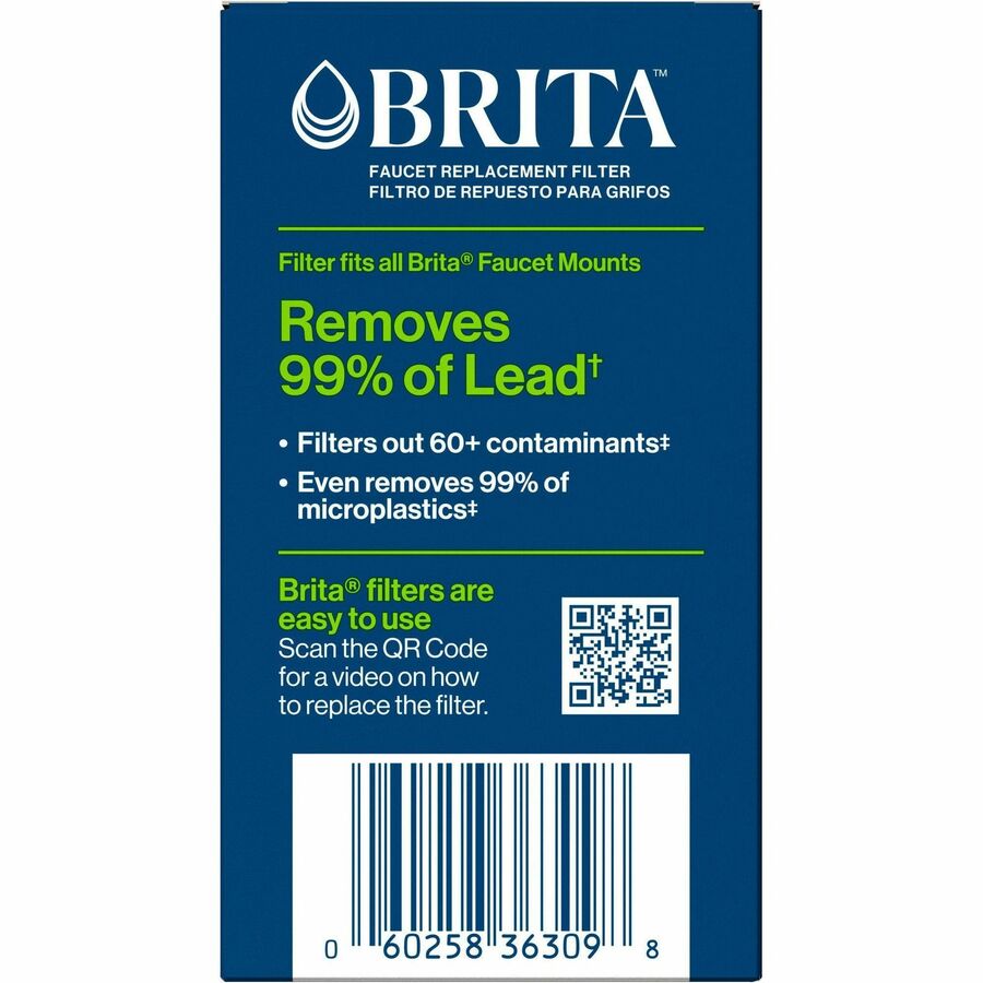 Brita On Tap Water Filtration System Replacement Filters For Faucets - 100  gal Filter Life - Blue, White - 6 / Carton - Filo CleanTech