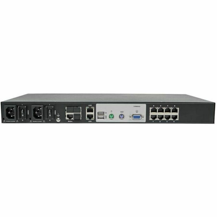 Tripp Lite by Eaton 8-Port Cat5 KVM over IP Switch with Virtual Media - 1 Local & 1 Remote User 1U Rack-Mount TAA