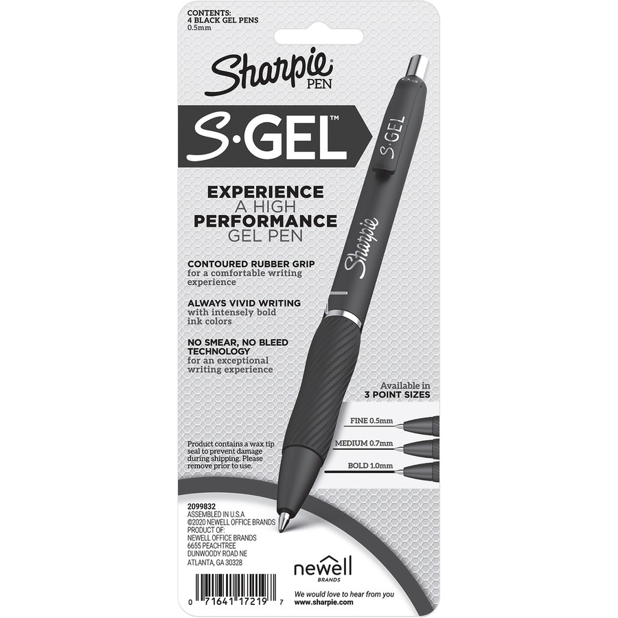 Sharpie S-Gel Gel Pens, Fine Point (0.5mm), Assorted Colors, 4 Per Pack, 3  Packs