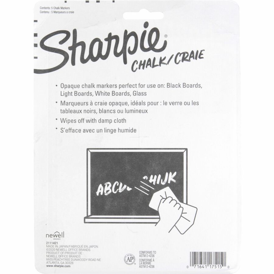  SHARPIE Chalk Marker, Wet Erase Markers, White, 1