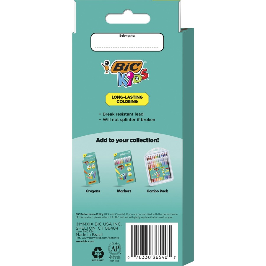 Picture of BIC Kids Coloring Pencils, Assorted, 24 Pack