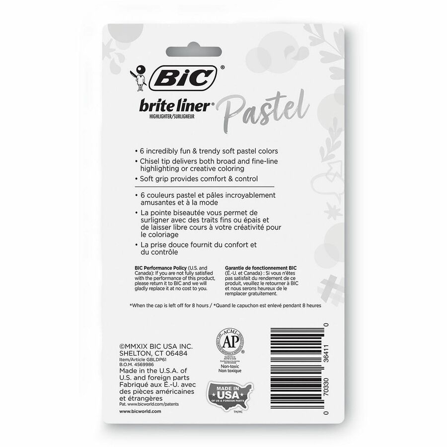 Picture of BIC Brite Liner Grip Highlighters, Assorted, 6 Pack