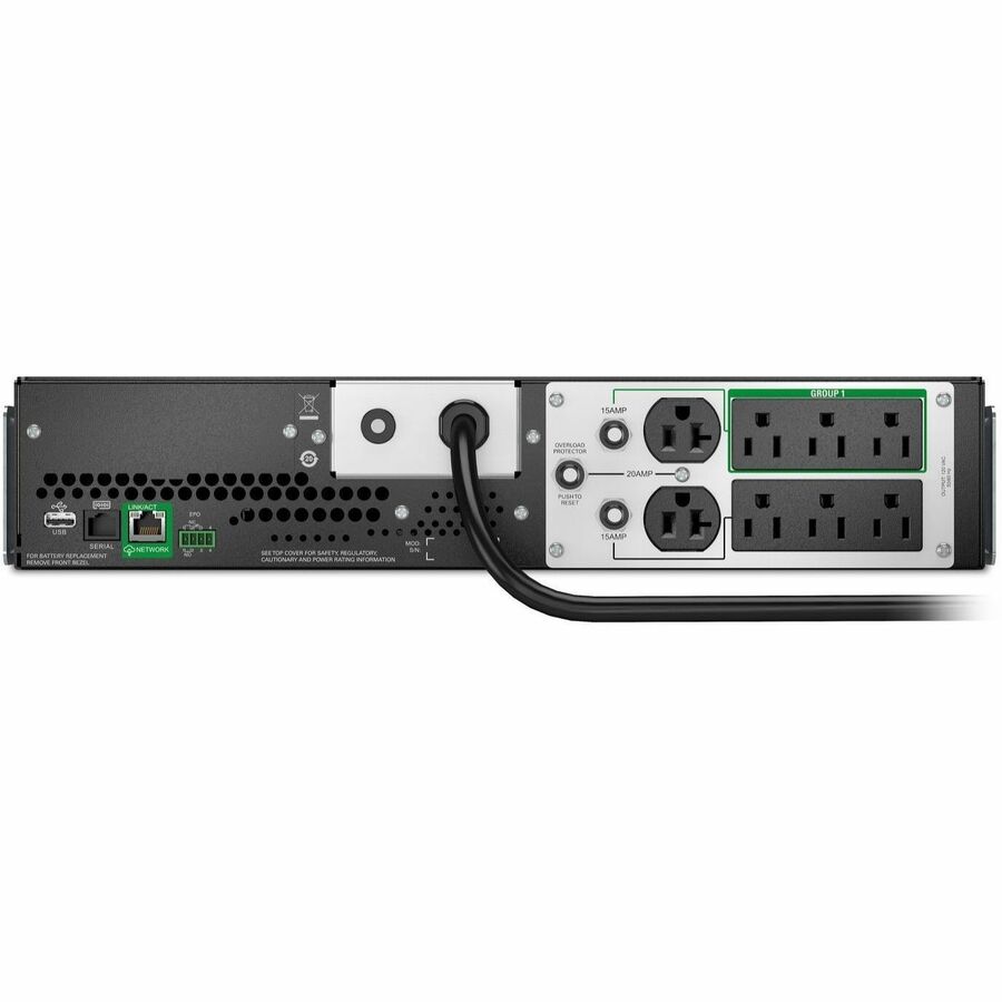 APC Smart-UPS, Line Interactive, 2200VA, Lithium-ion, Rackmount 2U, 120V, 2x NEMA 5-20R+6x NEMA 5-15R outlets, SmartConnect Port+SmartSlot, AVR, LCD