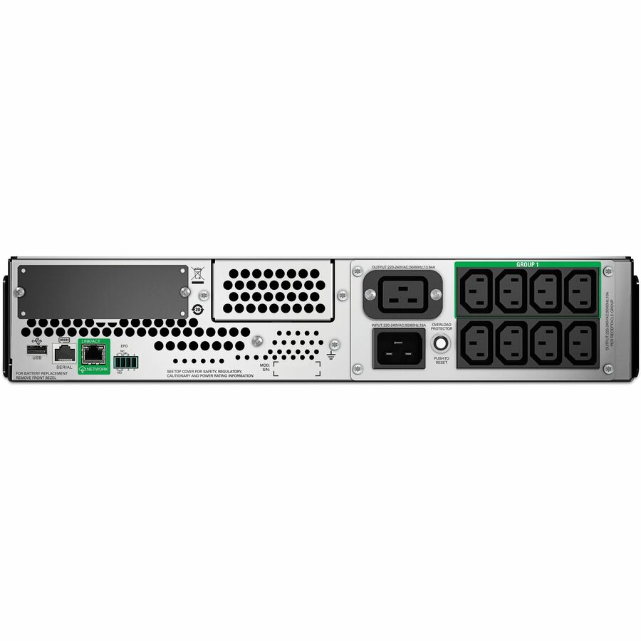 APC Smart-UPS, Line Interactive, 3kVA, Rackmount 2U, 230V, 8x IEC C13+1x IEC C19 outlets, SmartConnect Port+SmartSlot, AVR, LCD