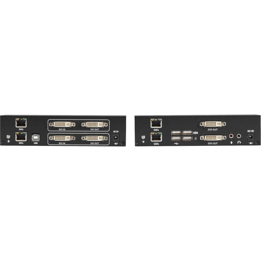 Black Box KVX Series KVM Extender Kit over CATx - DVI-D, USB 2.0, Serial, Audio, Local Video
