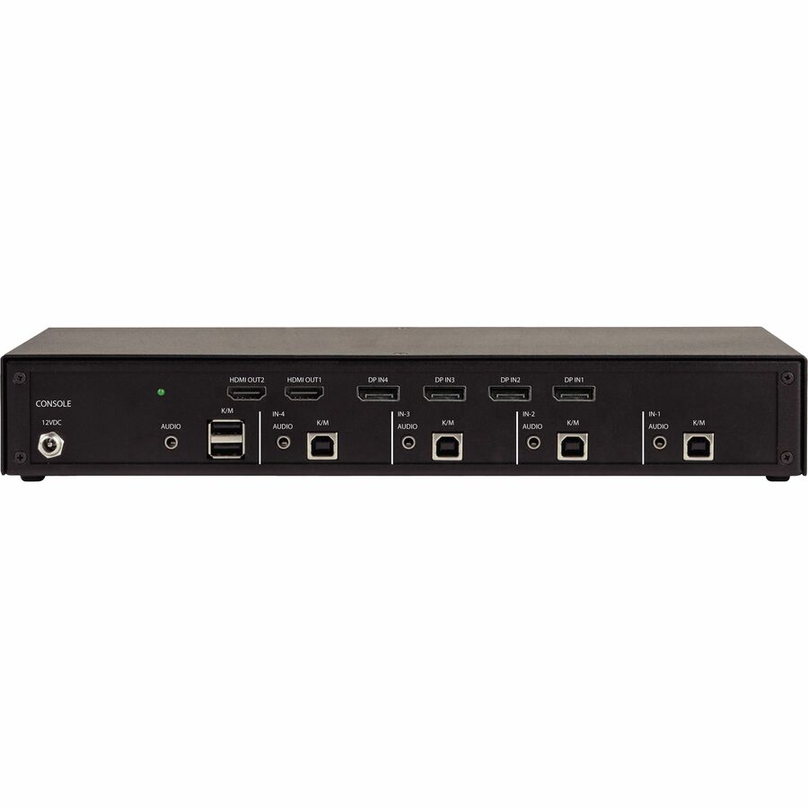 Black Box KVM Switch, NIAP 4.0 Certified - 4-Port, Single-Monitor, DisplayPort with MST, HDMI Out