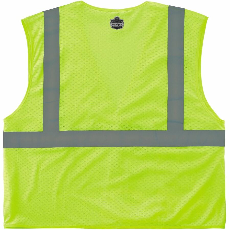 Picture of Mesh Hi-Vis Safety Vest, XL, Polyester mesh, Lime, Hook & Loop, 2 pockets, ANSI Type R Class 2, pen slot, mic tab, 1 EA