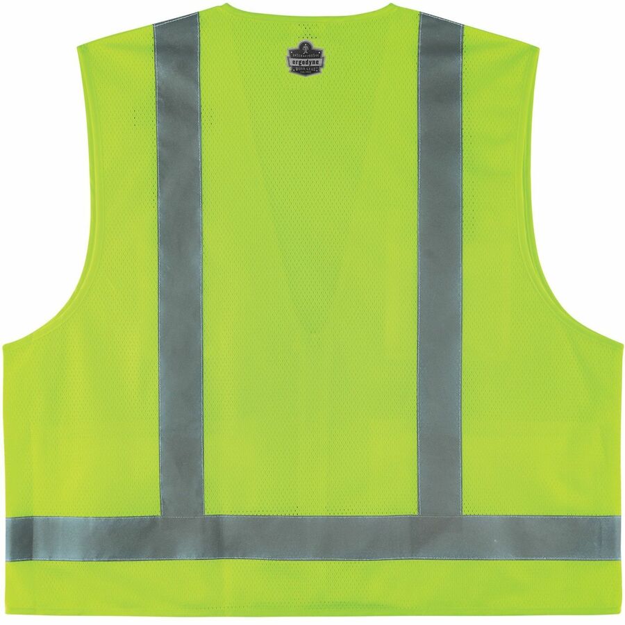 Picture of Hi-Vis Surveyors Vest, 2XL, Polyester/mesh, Lime, Zipper, 4 pockets, ANSI Type R Class 2, mic tab, machine washable, 1 EA
