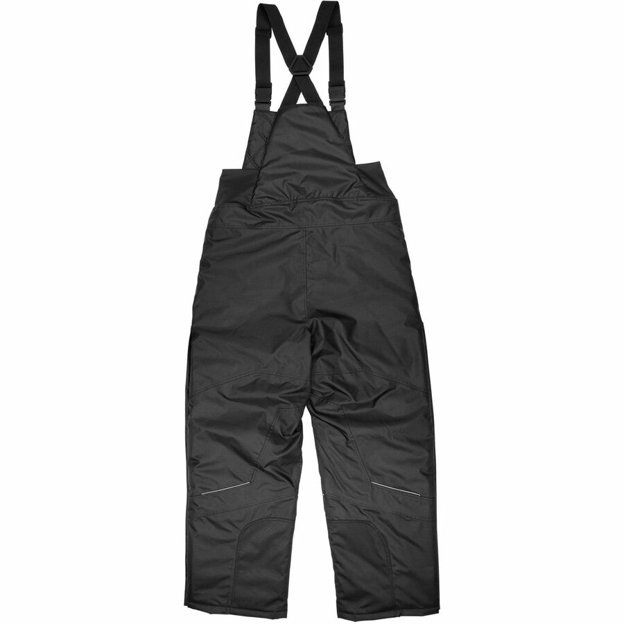 Picture of Insulated Bib Overalls, XX-Large, 300D oxford polyester, Quilted lining, Reinforced knees, Leg zips, Reflective, Black, EA