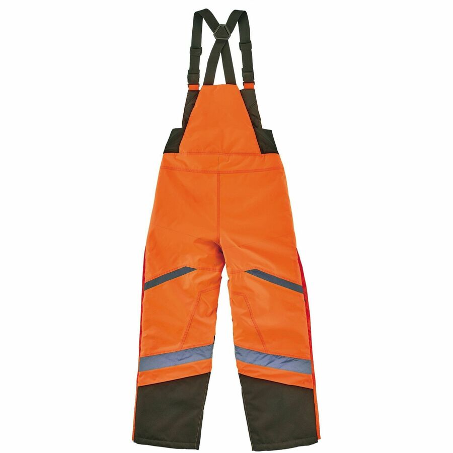 Picture of Hi-Vis Insulated Rain Bibs, XX-Large, Bib Overall, Orange/Black, 300D Ripstop, 160g Insulation, ANSI Class E, Front Zipper, EA