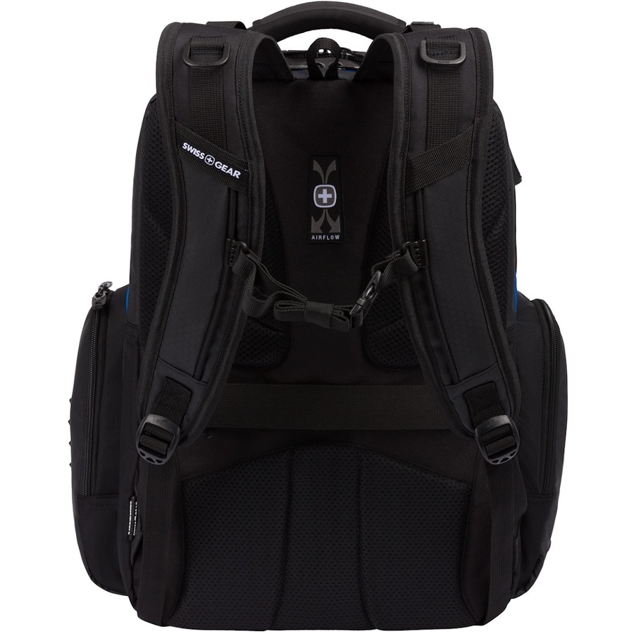 WENGER & SWISSGEAR BY GROUP III SWISSGEAR SCANSMART 8121 GAMING BACKPACK BLACK 8121 — rear view