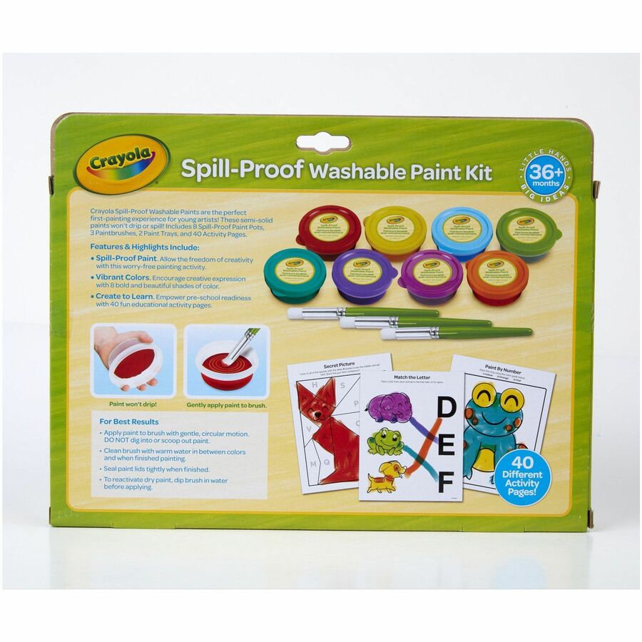 Crayola Spill Proof Washable Paint Set - Art, Craft, Fun and Learning -  Recommended For 3 Year - 1 Kit - Filo CleanTech