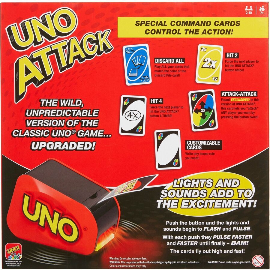 UNO Attack Card Game for Family Night with Card Launcher Featuring