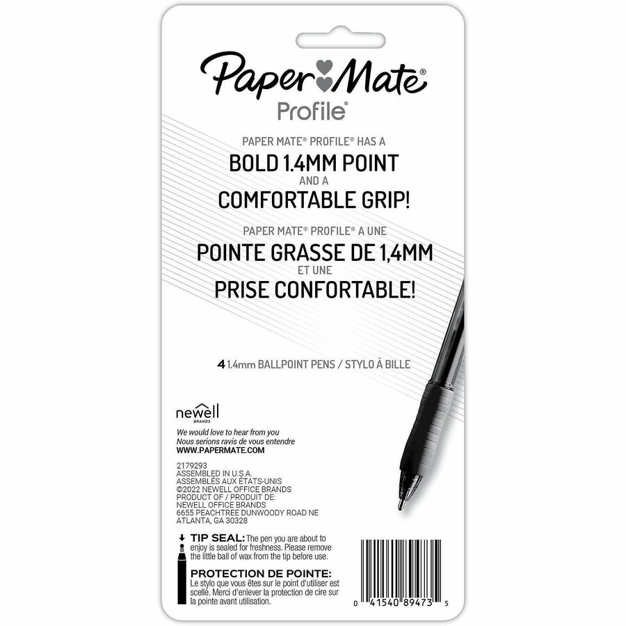 Picture of Profile Retractable Ballpoint Pen, Assorted Ink, Retractable, 4 PK