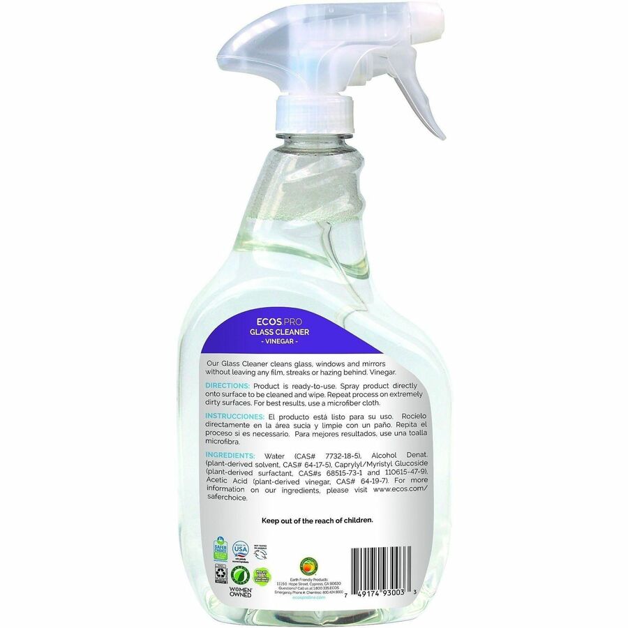 Picture of Vinegar-Based Window Cleaner, ready-to-use spray, 32 oz, clean scent, trigger bottle, 6 EA/CT