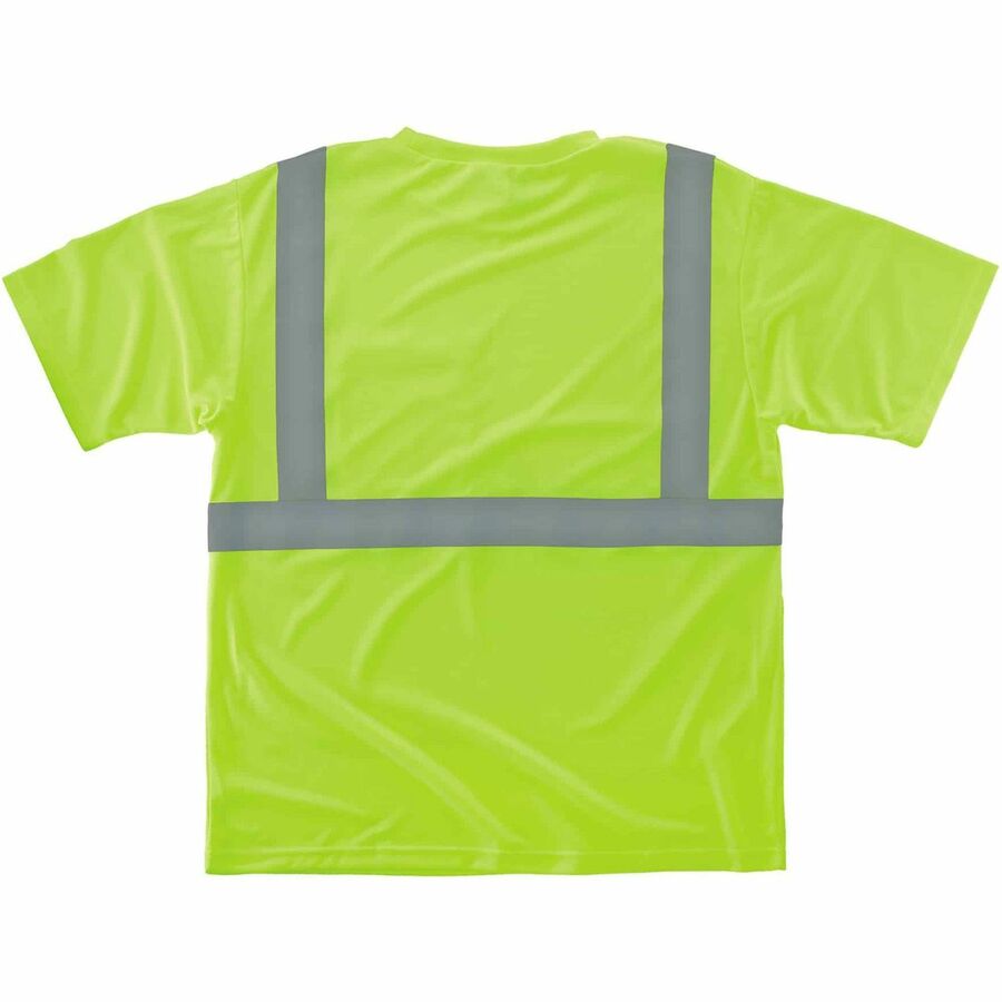 Picture of 8289-ECO Recycled Hi-Vis T-Shirt, 5XL, Lime, 100% Recycled Polyester, ANSI Type R Class 2, UPF30+, Chest Pocket, 1/EA
