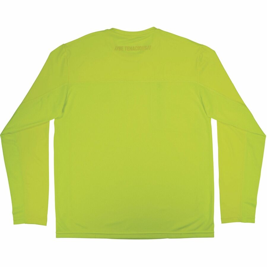 Picture of Cooling Long-Sleeve Shirt, S, Lime, UPF50+, Moisture-Wicking Mesh, Zipper Chest Pocket, Anti-Odor, 1/EA