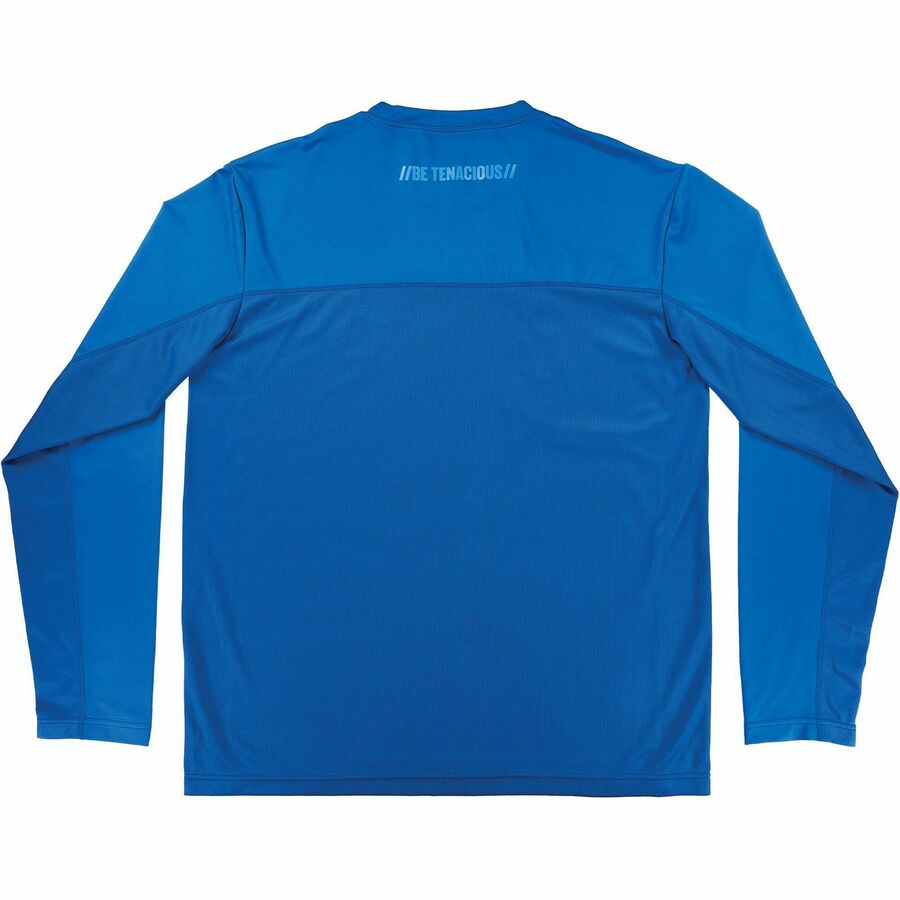 Picture of Cooling Long-Sleeve Shirt, S, Blue, UPF50+, Moisture-Wicking Mesh, Zipper Chest Pocket, Anti-Odor, 1/EA