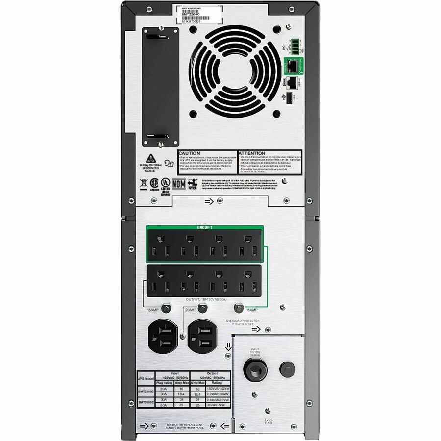 APC Smart-UPS, Line Interactive, 2200VA, Tower, 120V, 8 NEMA 5-15R+2 NEMA 5-20R outlets, SmartConnect Port+SmartSlot, AVR, LCD [TAA]
