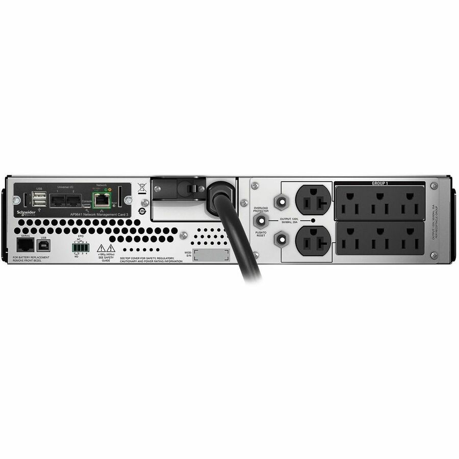 APC Smart-UPS, Line Interactive, 3kVA, Rackmount 2U, 120V, 6 NEMA 5-15R+2 NEMA 5-20R outlets, Network Card, AVR, LCD [TAA]